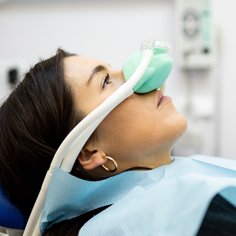 woman recieving dental sedation